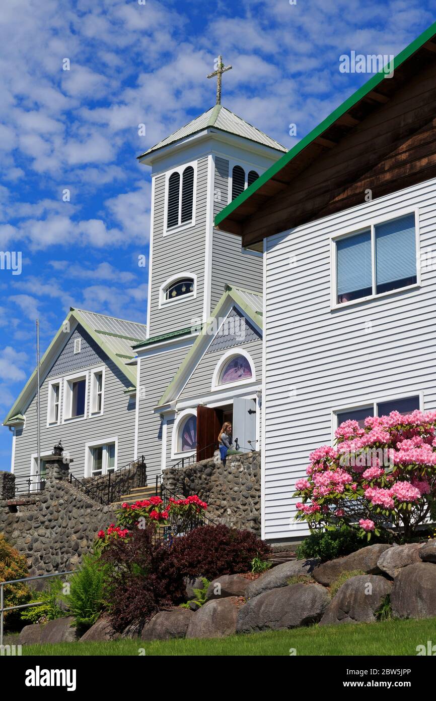 Église catholique romaine de Saint-Rose de Lima, Wrangel, Alaska, États-Unis Banque D'Images