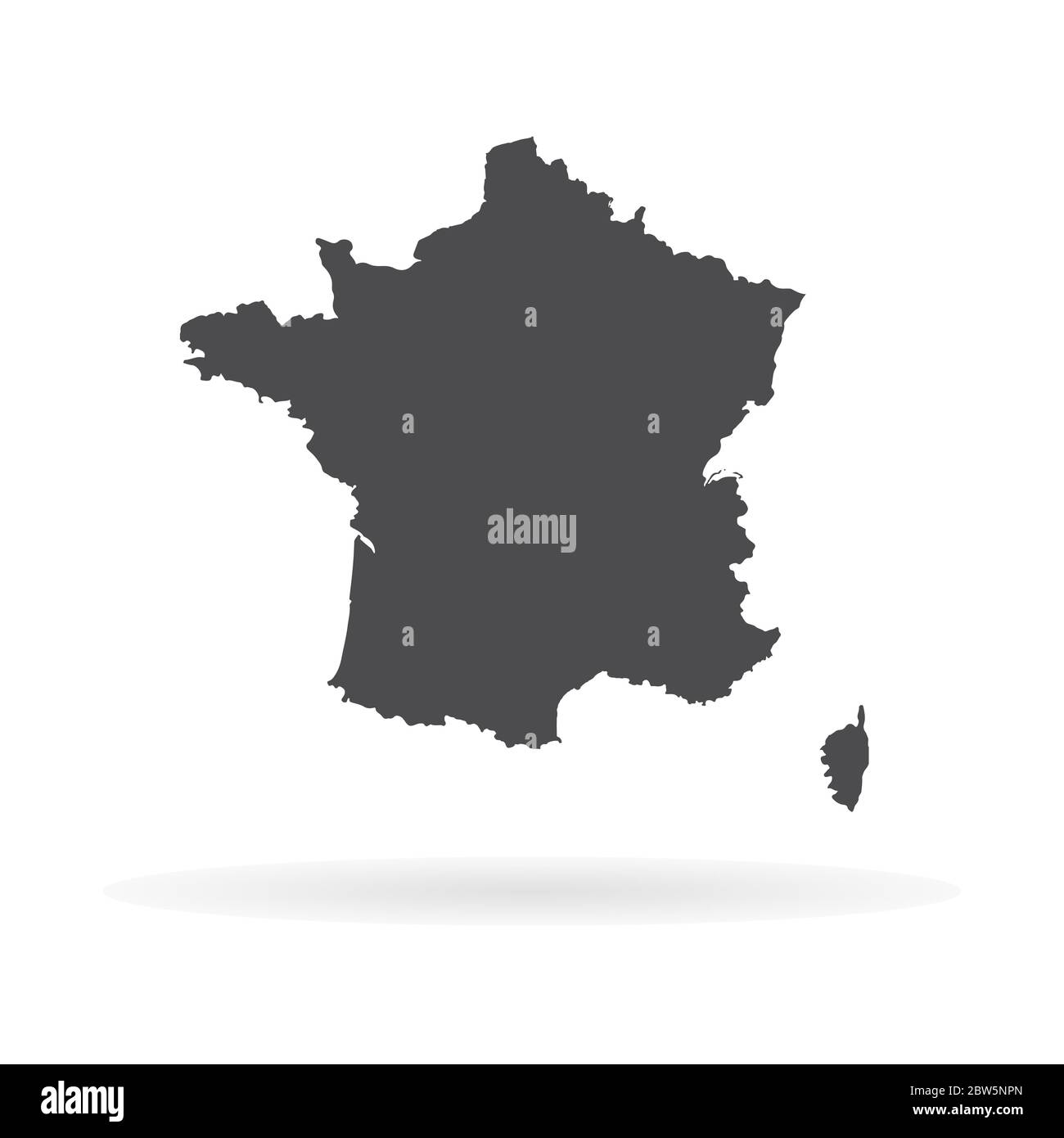 Carte vectorielle France. Illustration de vecteur isolé. Noir sur fond blanc. Illustration de l'EPS 10. Illustration de Vecteur