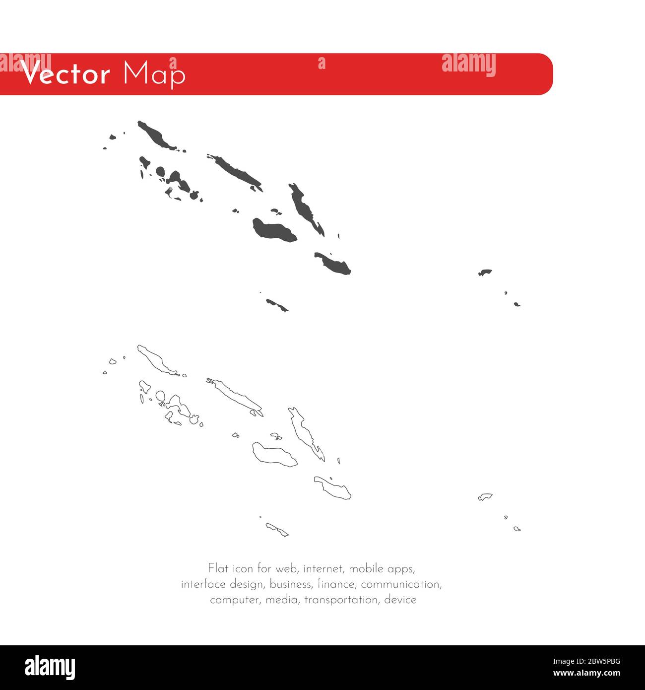 Carte vectorielle Iles Salomon. Illustration de vecteur isolé. Noir sur fond blanc. Illustration de l'EPS 10. Illustration de Vecteur