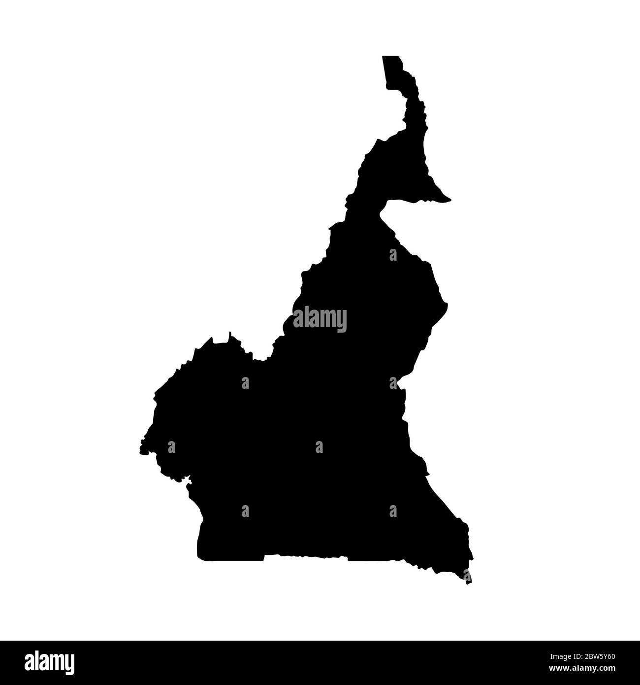 Carte vectorielle Cameroun. Illustration de vecteur isolé. Noir sur fond blanc. Illustration de l'EPS 10. Illustration de Vecteur