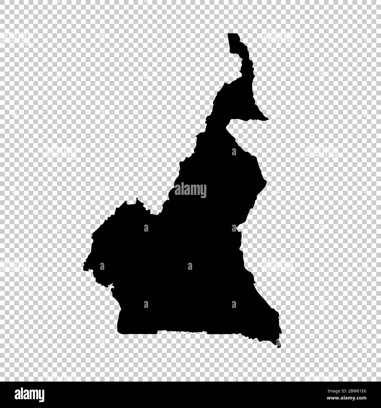 Carte vectorielle Cameroun. Illustration de vecteur isolé. Noir sur fond blanc. Illustration de l'EPS 10. Illustration de Vecteur