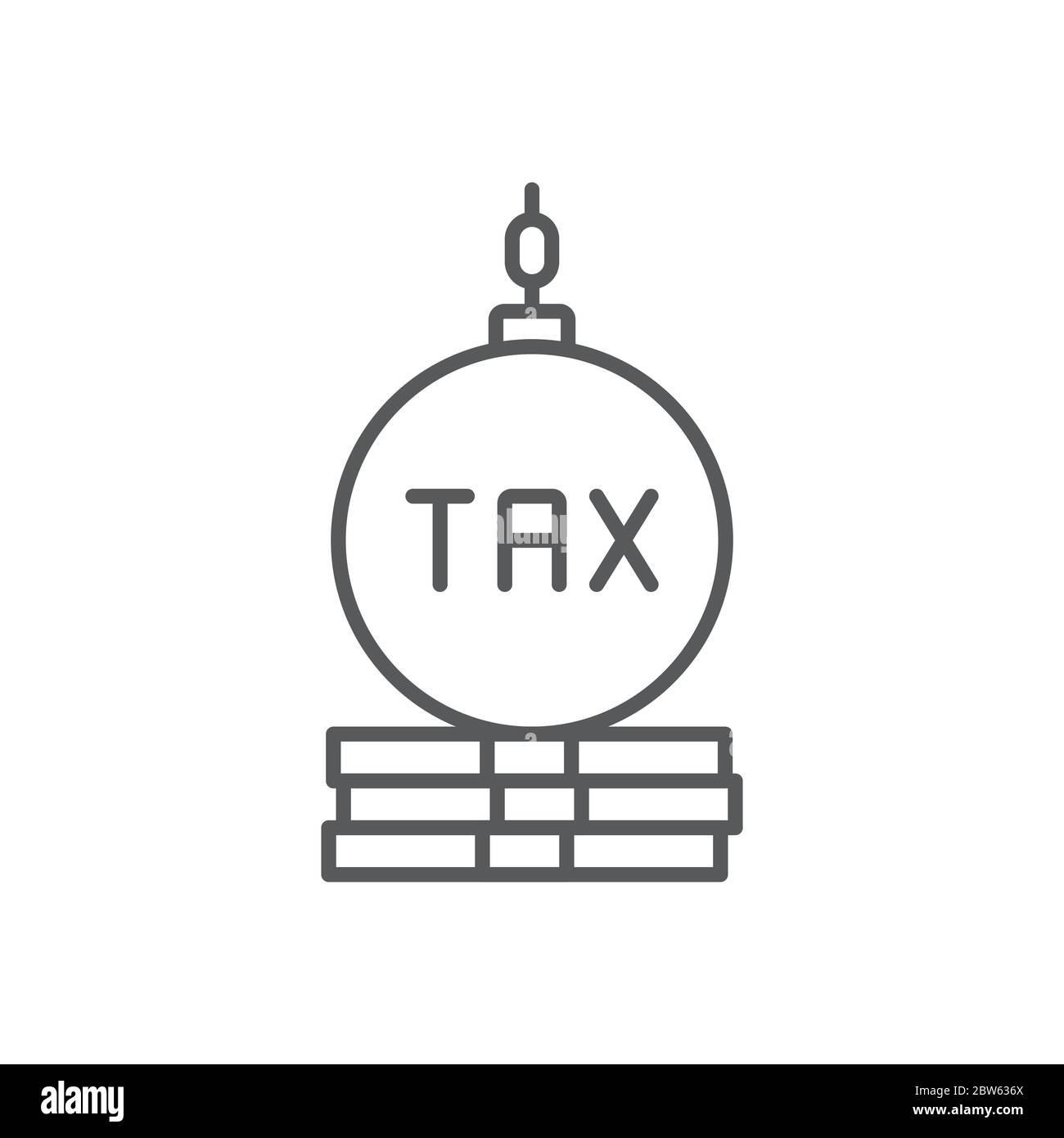 Symbole d'icône de vecteur de poids fiscal isolé sur fond blanc Illustration de Vecteur
