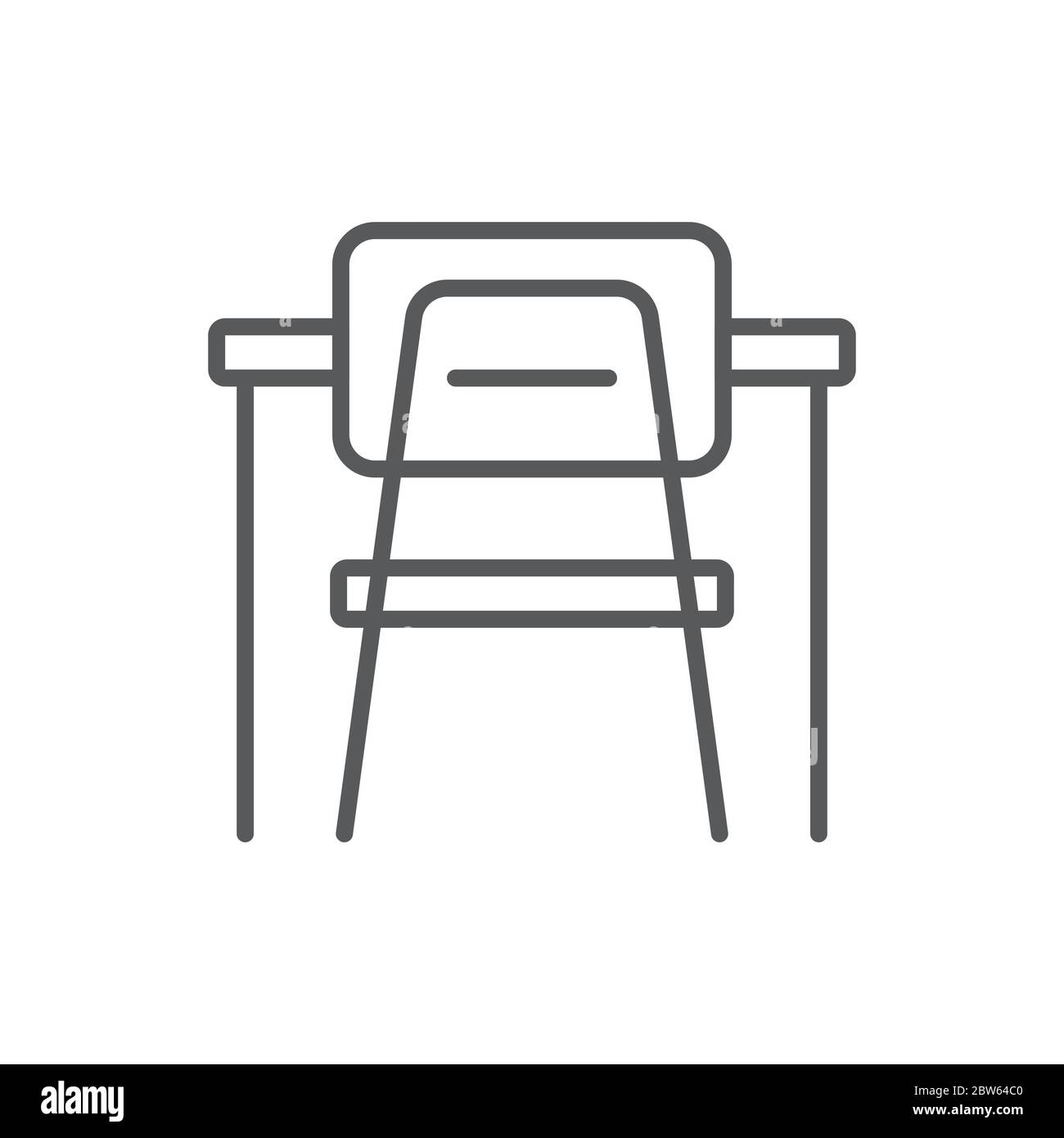 Bureau d'école et symbole d'icône de vecteur de chaise isolé sur fond blanc  Image Vectorielle Stock - Alamy