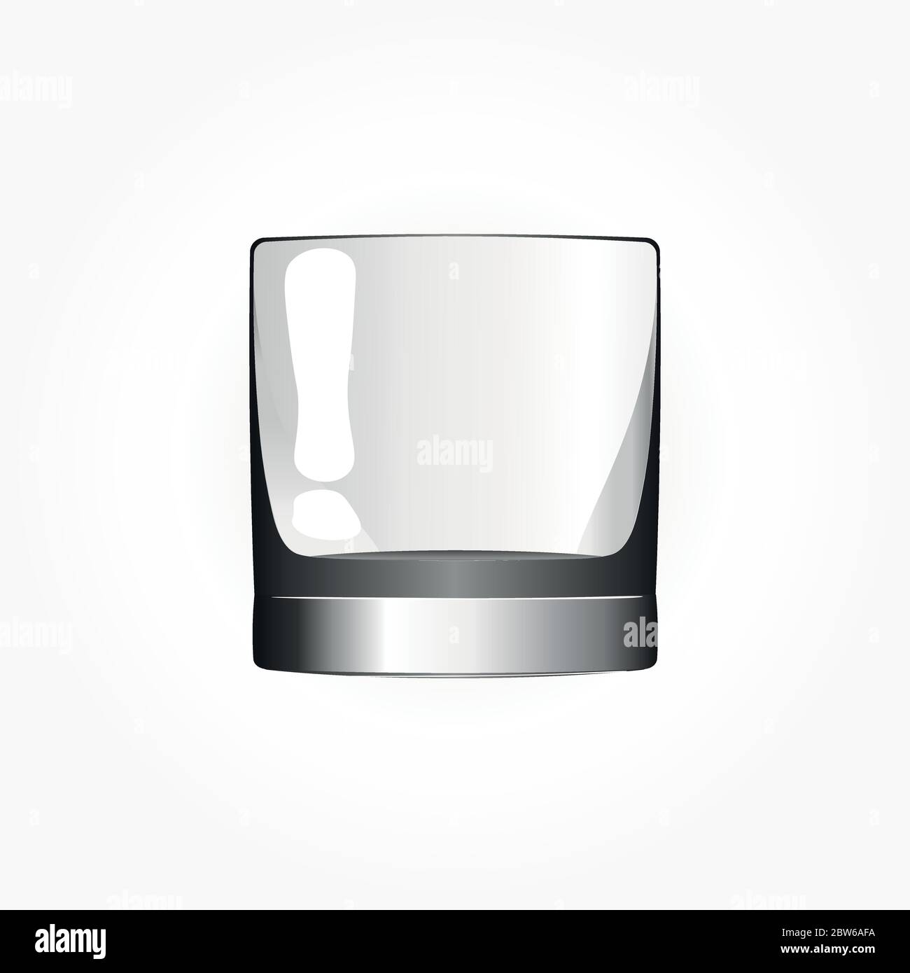 Verre vide pour le whisky ou le scotch. Vector illustration. Illustration de Vecteur