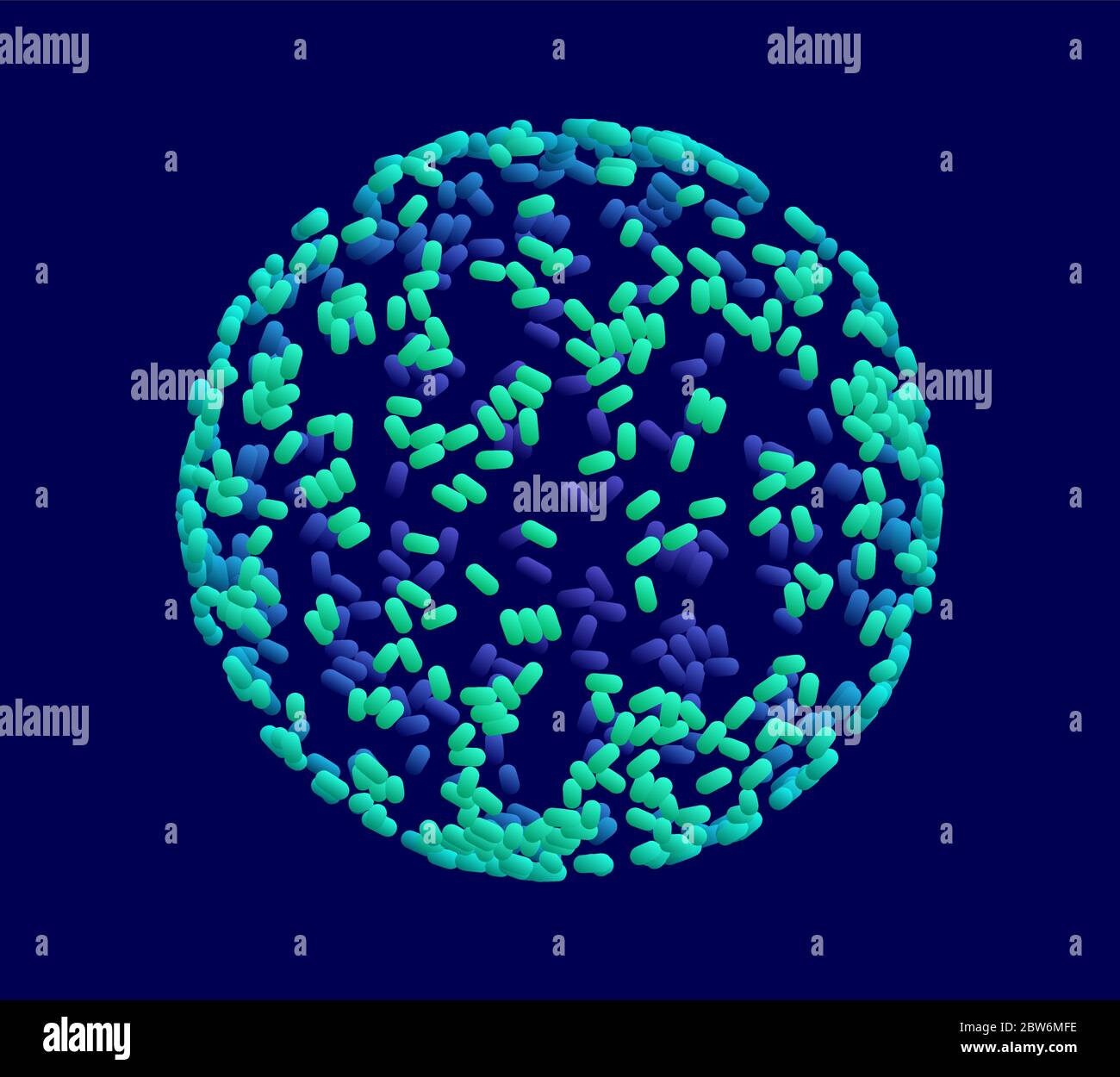 Sphère formée par de nombreuses ellips. illustration vectorielle 3d pour la science, l'éducation ou la médecine. Illustration de Vecteur