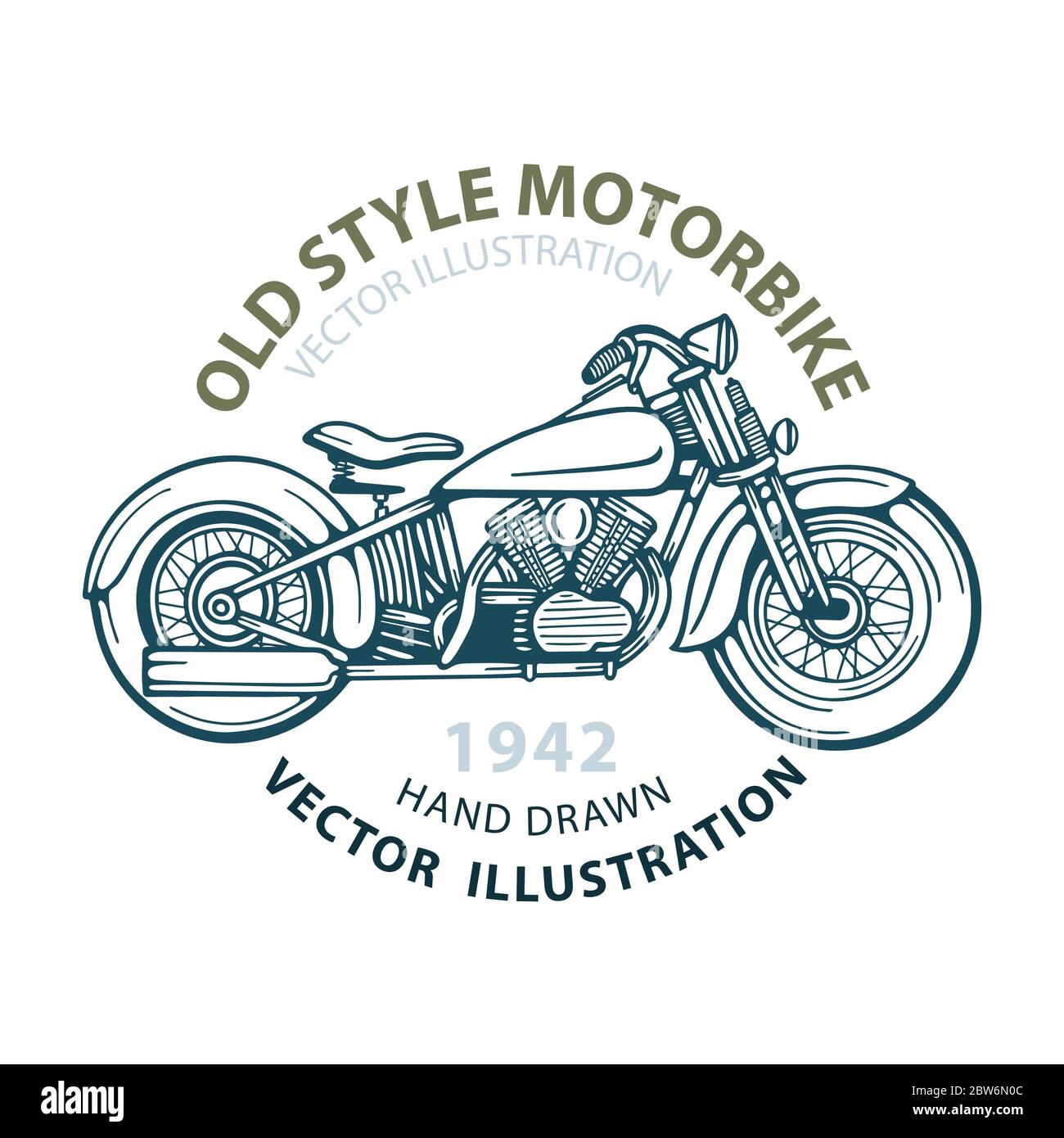 Moto vintage. Moto de style ancien. Moto rétro. Jeu d'illustrations de moto  dessinées à la main. Schéma rétro du broyeur. Partie de l'ensemble Image  Vectorielle Stock - Alamy