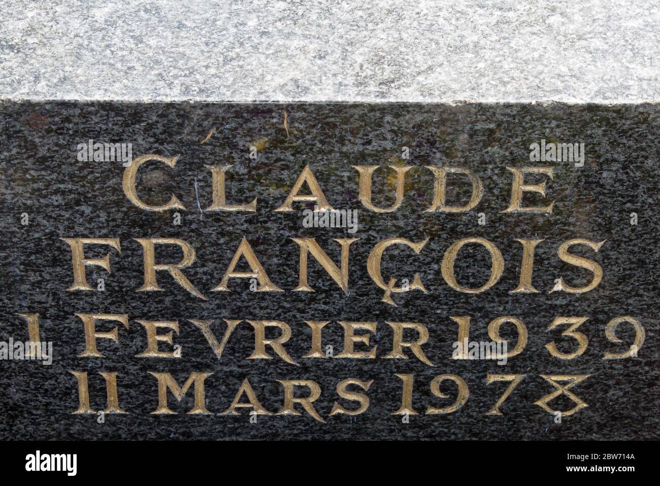 Tombe du chanteur Claude François dans le cimetière d'Annemois Annemois France 05/05/2016 Banque D'Images