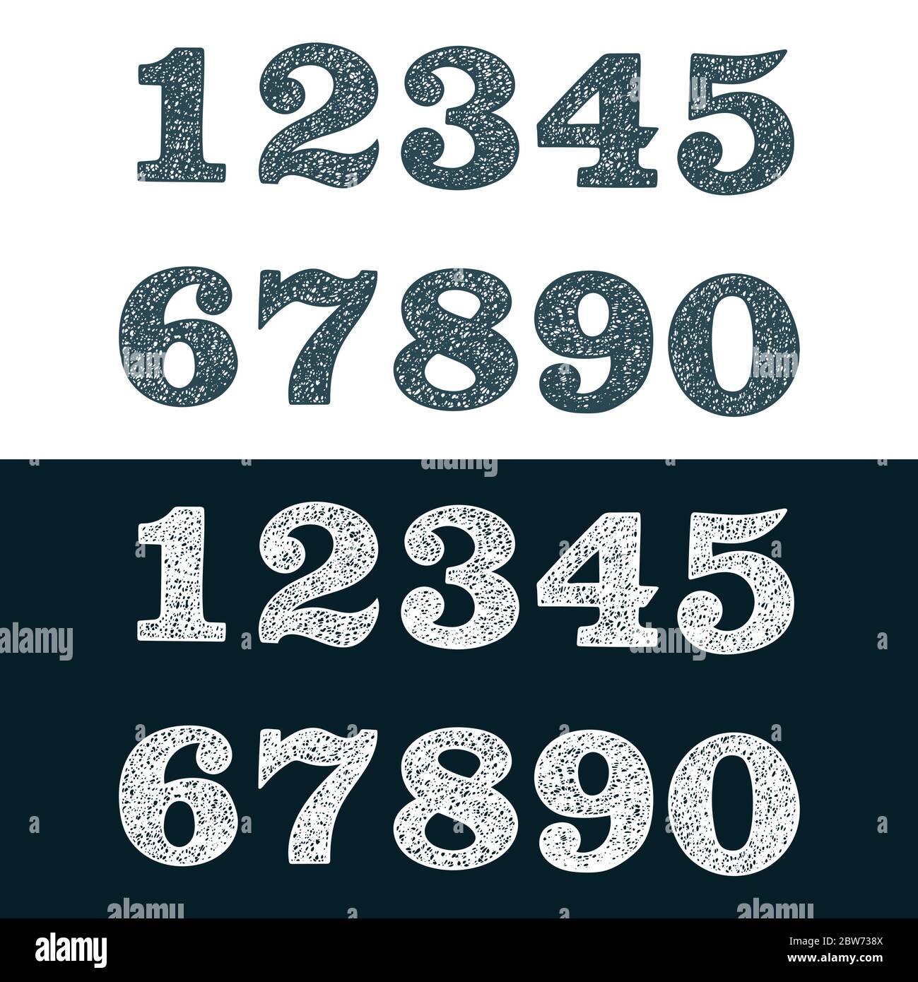 Numéros. Numéros vectoriels dessinés à la main. Numéros de mise en plan d'esquisse. Partie de l'ensemble. Illustration de Vecteur