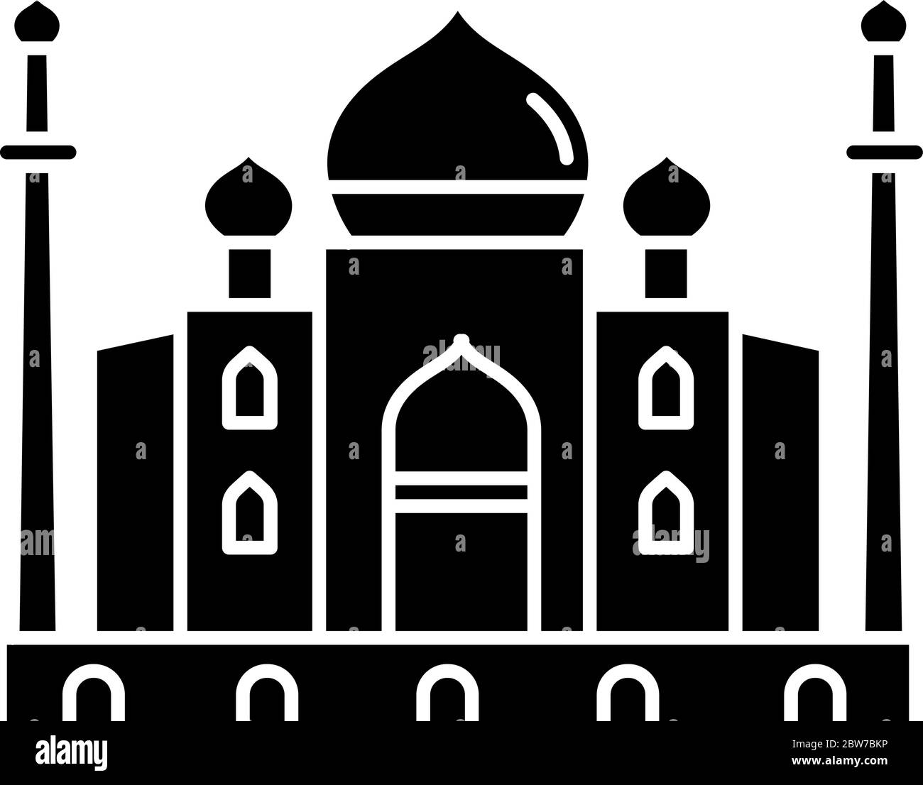 Icône de glyphe noir Taj Mahal Illustration de Vecteur