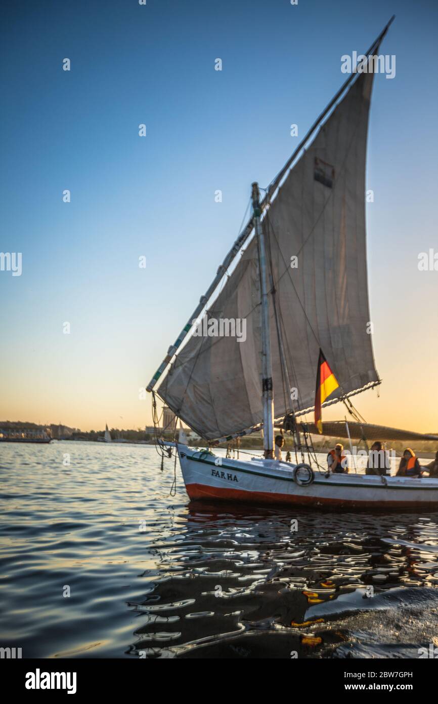 Bateau de felucca dans le Nil Banque D'Images