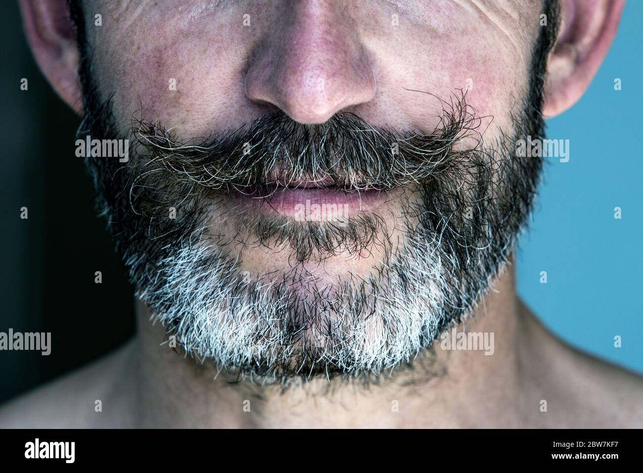 gros plan d'un beau homme avec une barbe complète Banque D'Images