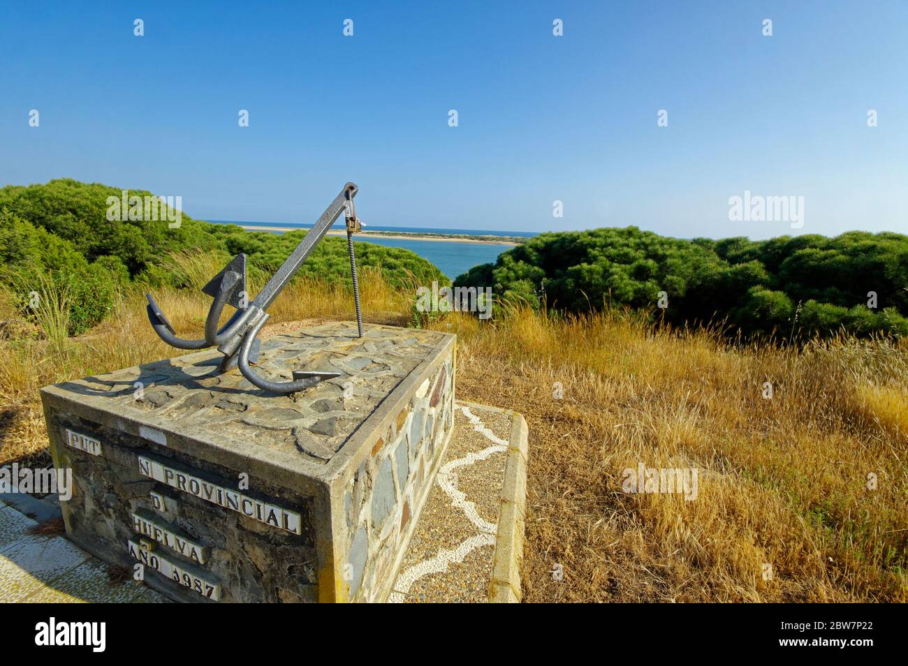 Le point de vue de Flecha de Nueva Ombrie, ville de Nuevo Portil dans la région de Huelva, Espagne Banque D'Images