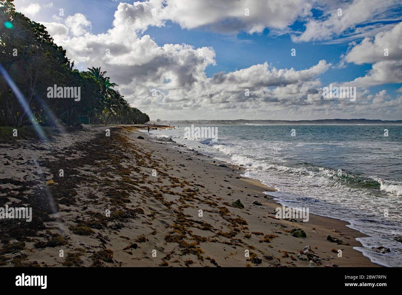Autre plage de bord à le Moule en Guadeloupe, antilles françaises. Antilles néerlandaises, mer des Caraïbes Banque D'Images