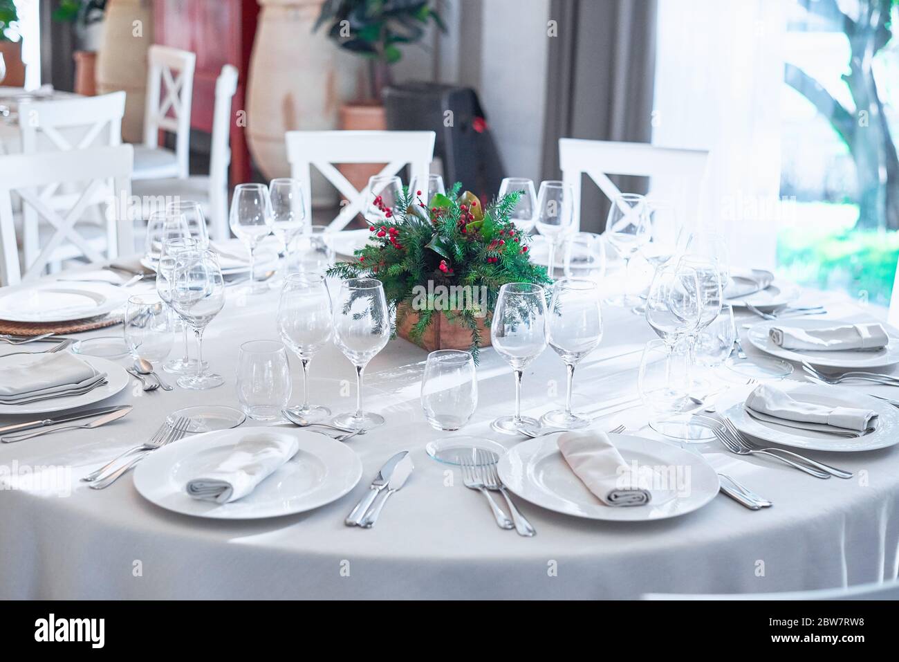 table prête pour le déjeuner dans un restaurant espagnol Banque D'Images