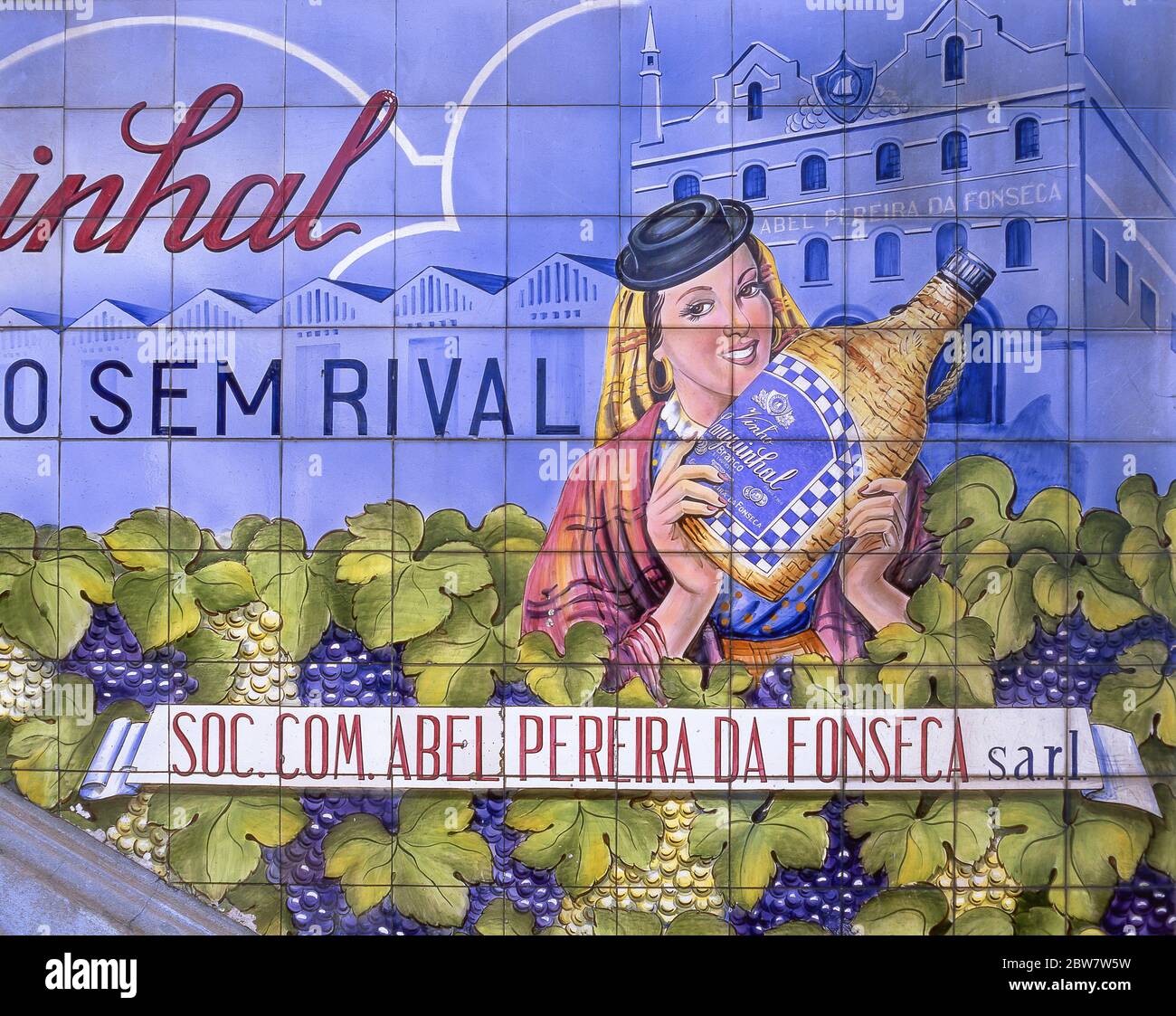 Murale murale murale de vin au marché de Bolhao (Mercado do Bolhao), Rua Fernandes Tomas, Porto (Porto), région Norte, Portugal Banque D'Images