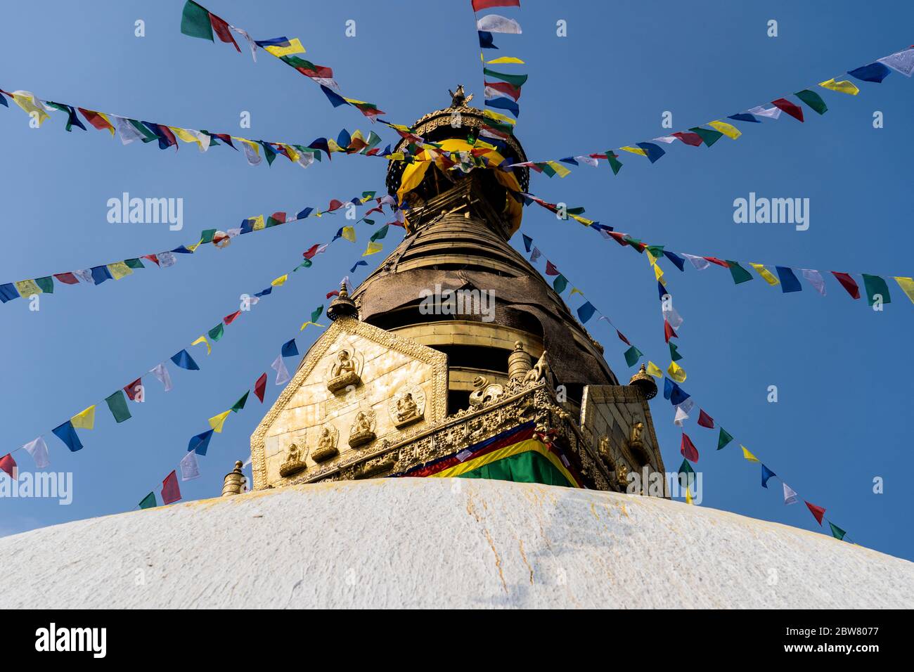 Swayambhu Stupa également connu sous le nom de Temple des singes, Katmandou, Népal, népalais, Asie, Asie, pays himalayen, Himalaya. Banque D'Images