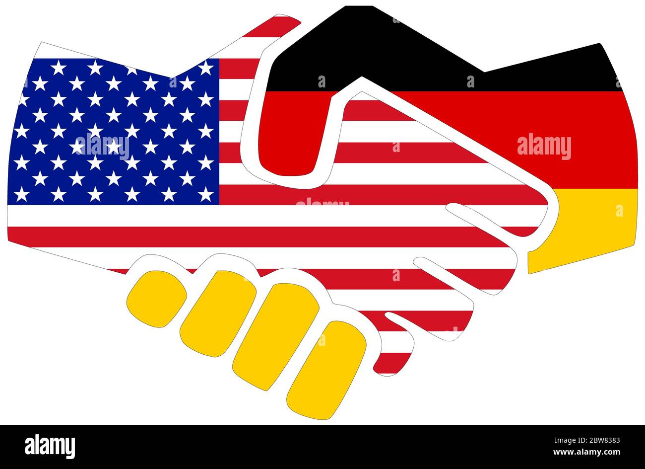 USA - Allemagne / Handshake, symbole d'accord ou d'amitié Banque D'Images