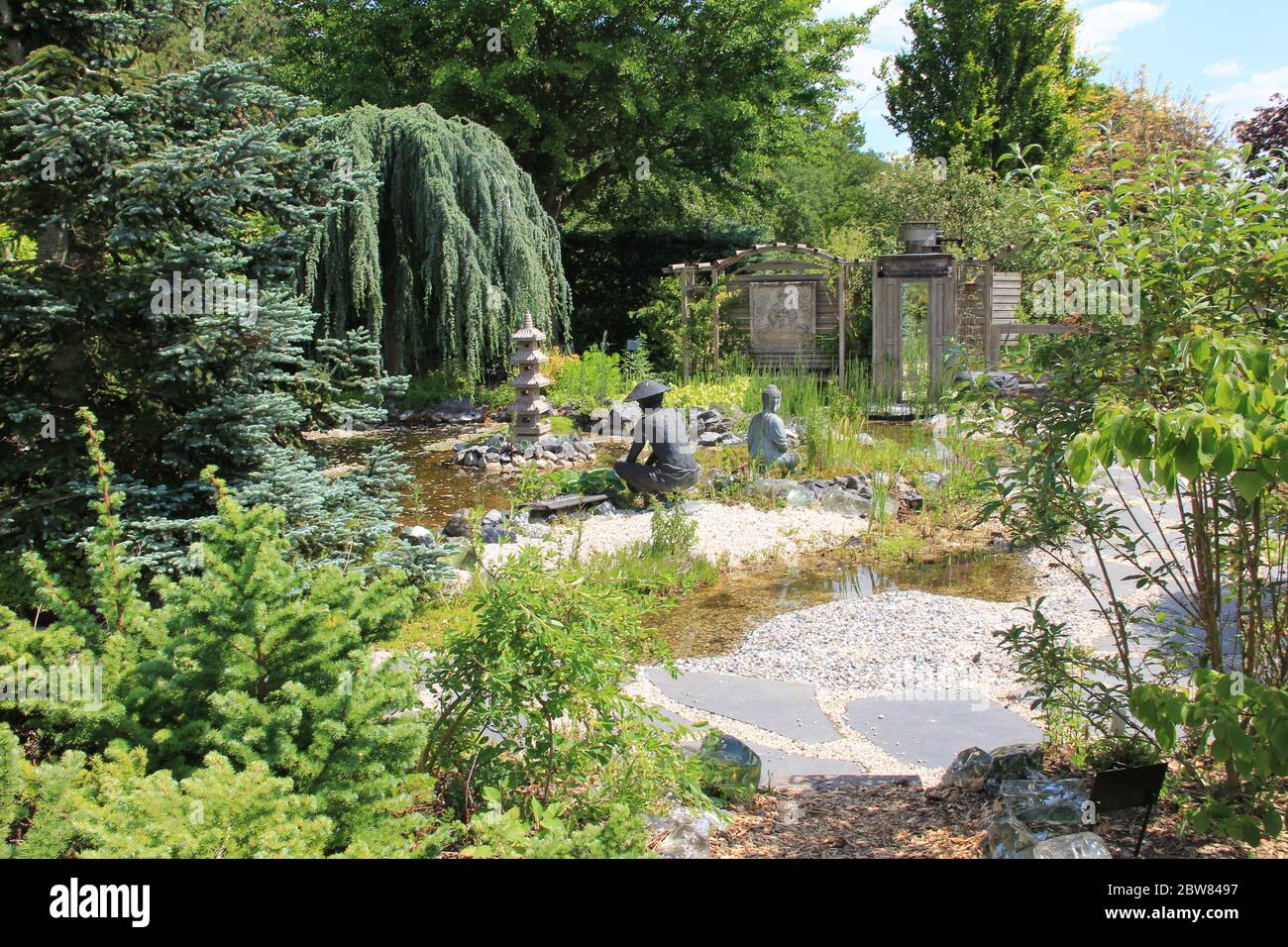 Les jardins de l'étang d'Ada Hofman à Loozen, aux pays-Bas Banque D'Images