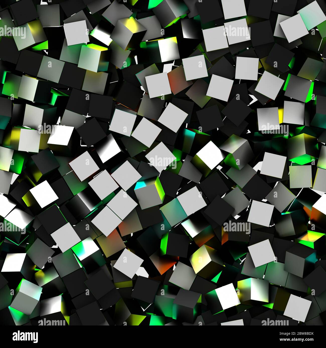 Motif sans couture de cubes de couleur métallique foncé Banque D'Images