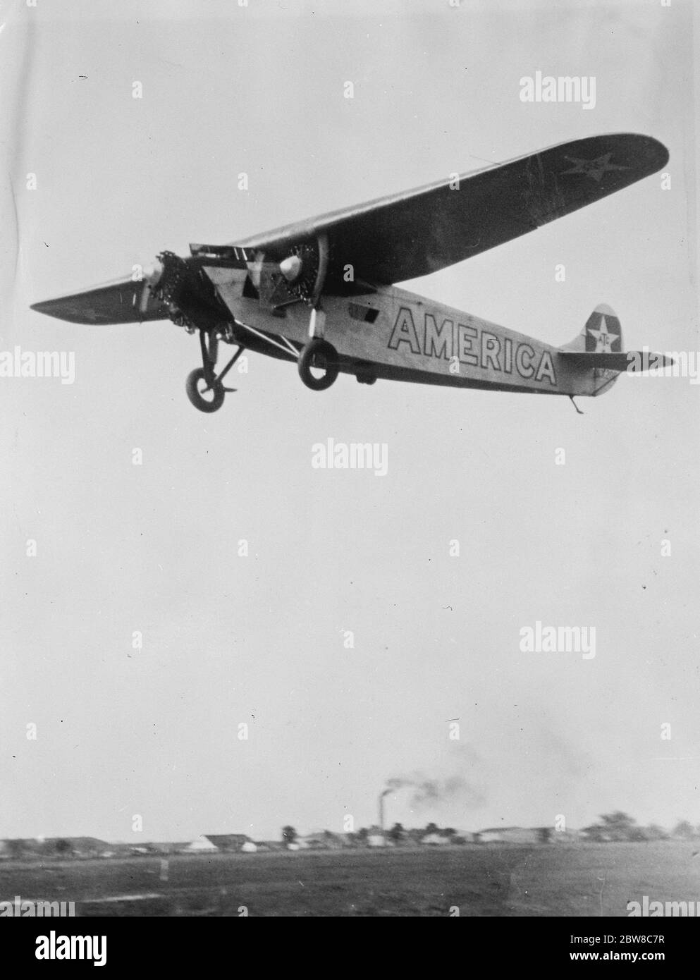 Le commandant Byrd commence sur le vol Atlantique . L'Amérique en train de subir un vol d'essai final . 29 juin 1927 Banque D'Images