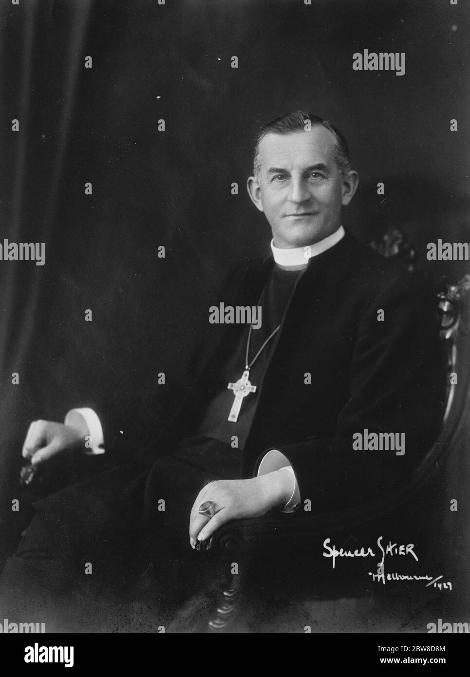 Archevêque de Melbourne en route pour l'Angleterre pour 10 mois de vacances . L'archevêque de Melbourne ( Dr Harrington Lees ) . 22 février 1928 Banque D'Images