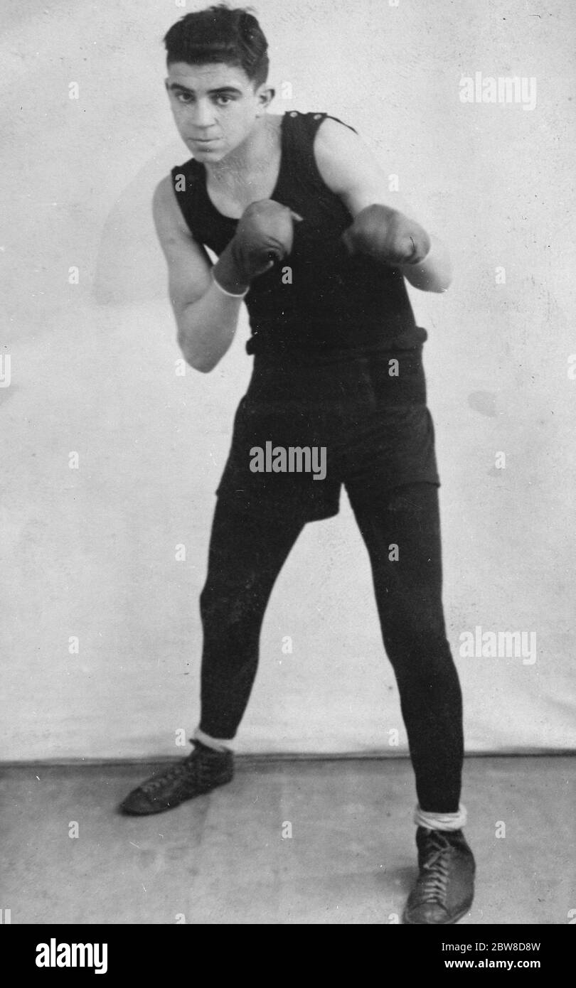 Le championnat britannique de boxe poids léger au ring Blackfriars lundi . 20 juillet 1928 Banque D'Images