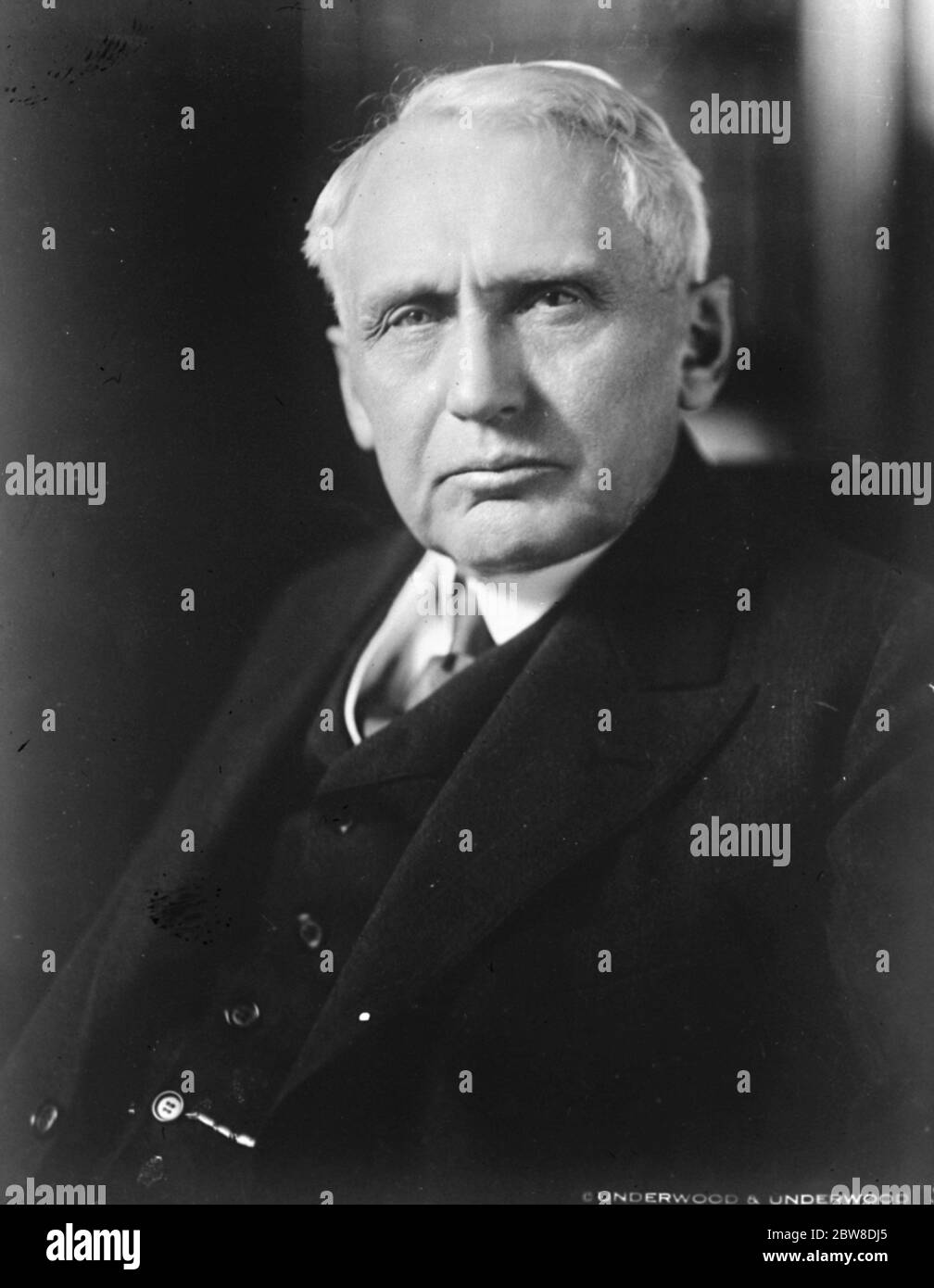 M. Frank B Kellogg , Secrétaire d'État américain . 18 août 1928 Banque D'Images