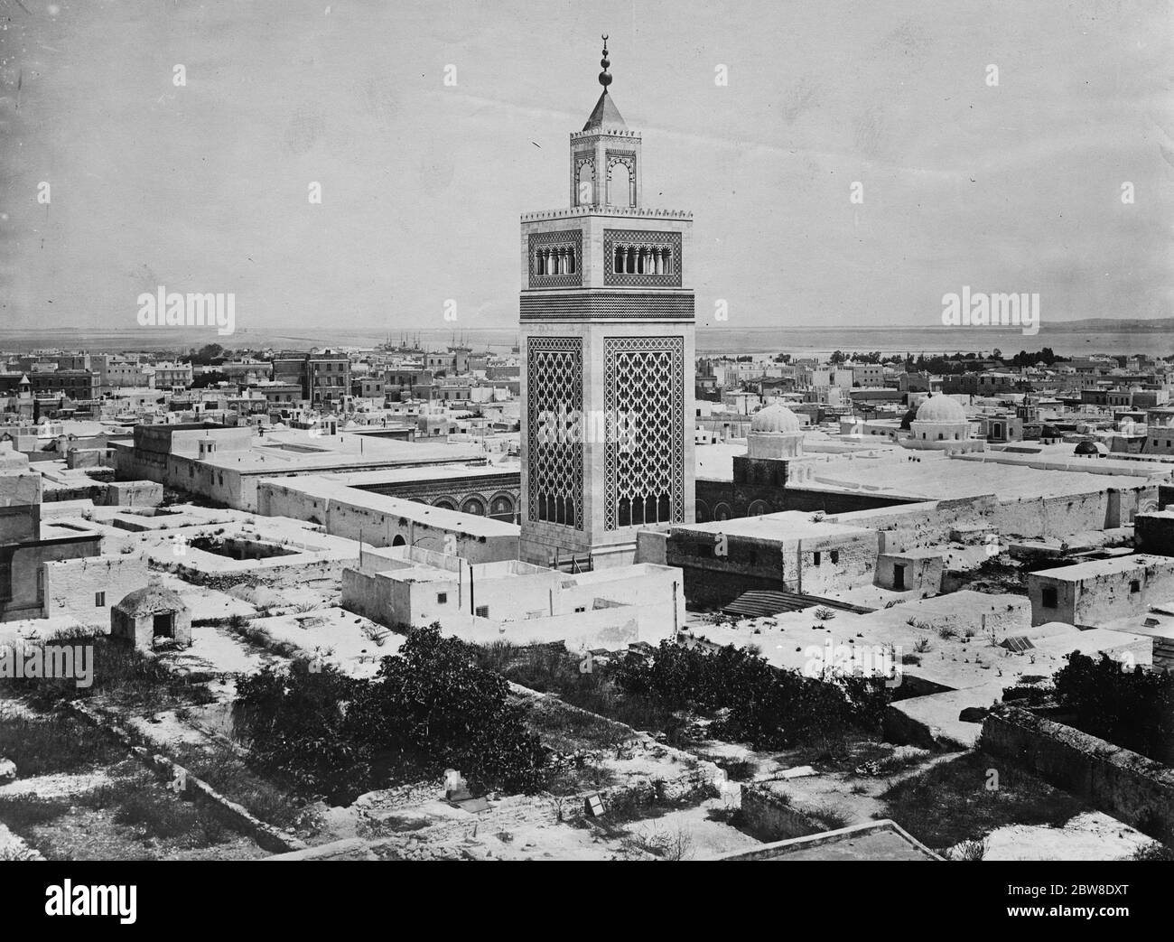 Le changement de dirigeants à Tunis . La grande mosquée El Zitouna . 12 février 1929 Banque D'Images