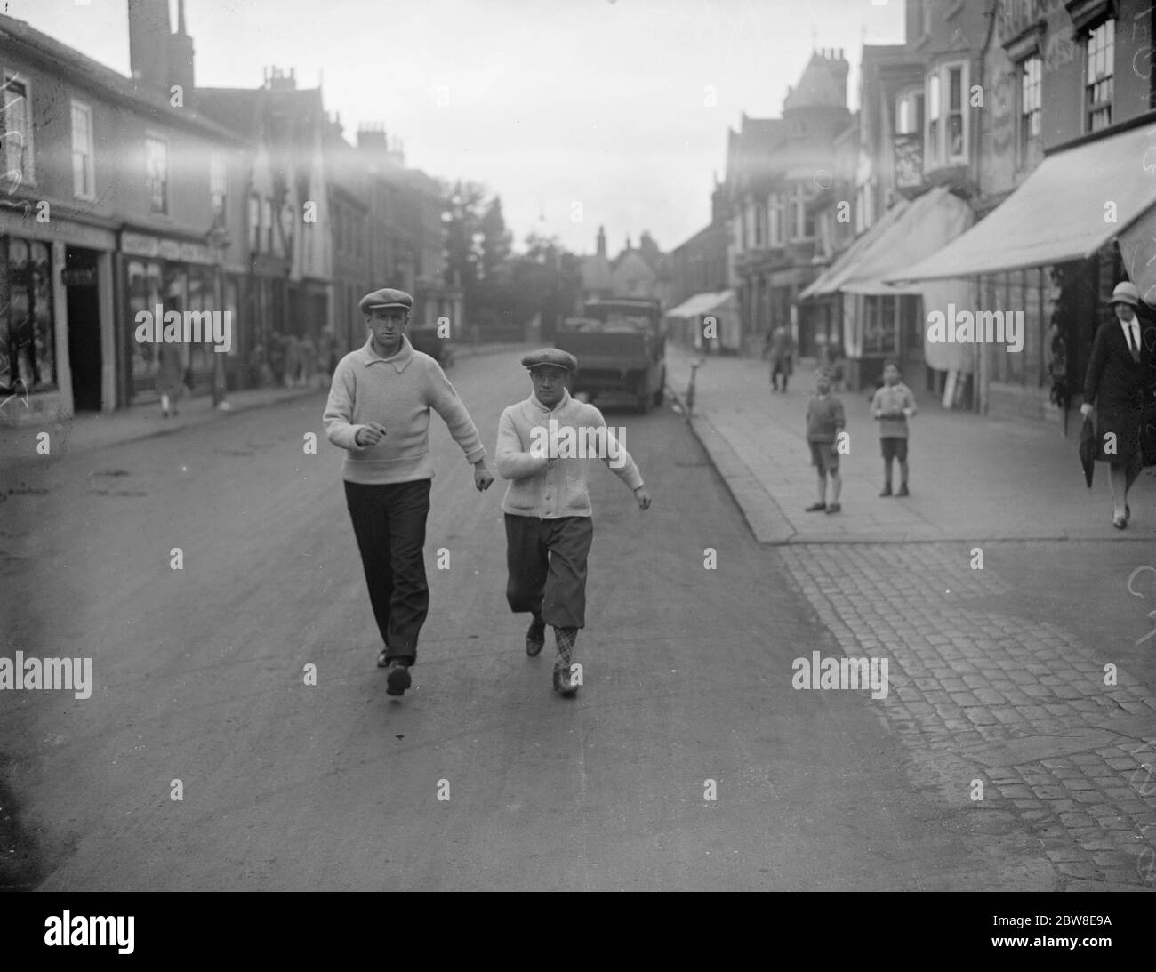 Jarvis commence son entraînement pour essayer de retrouver le titre perdu par Jimmy Wilde . 7 octobre 1929 Banque D'Images