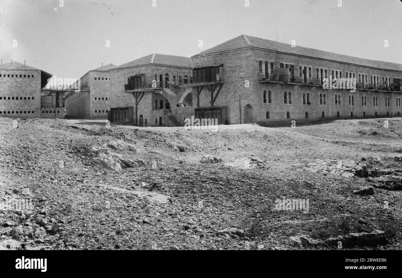 Maisons de logement pour les pauvres juifs de Jérusalem . 1er septembre 1929 Banque D'Images