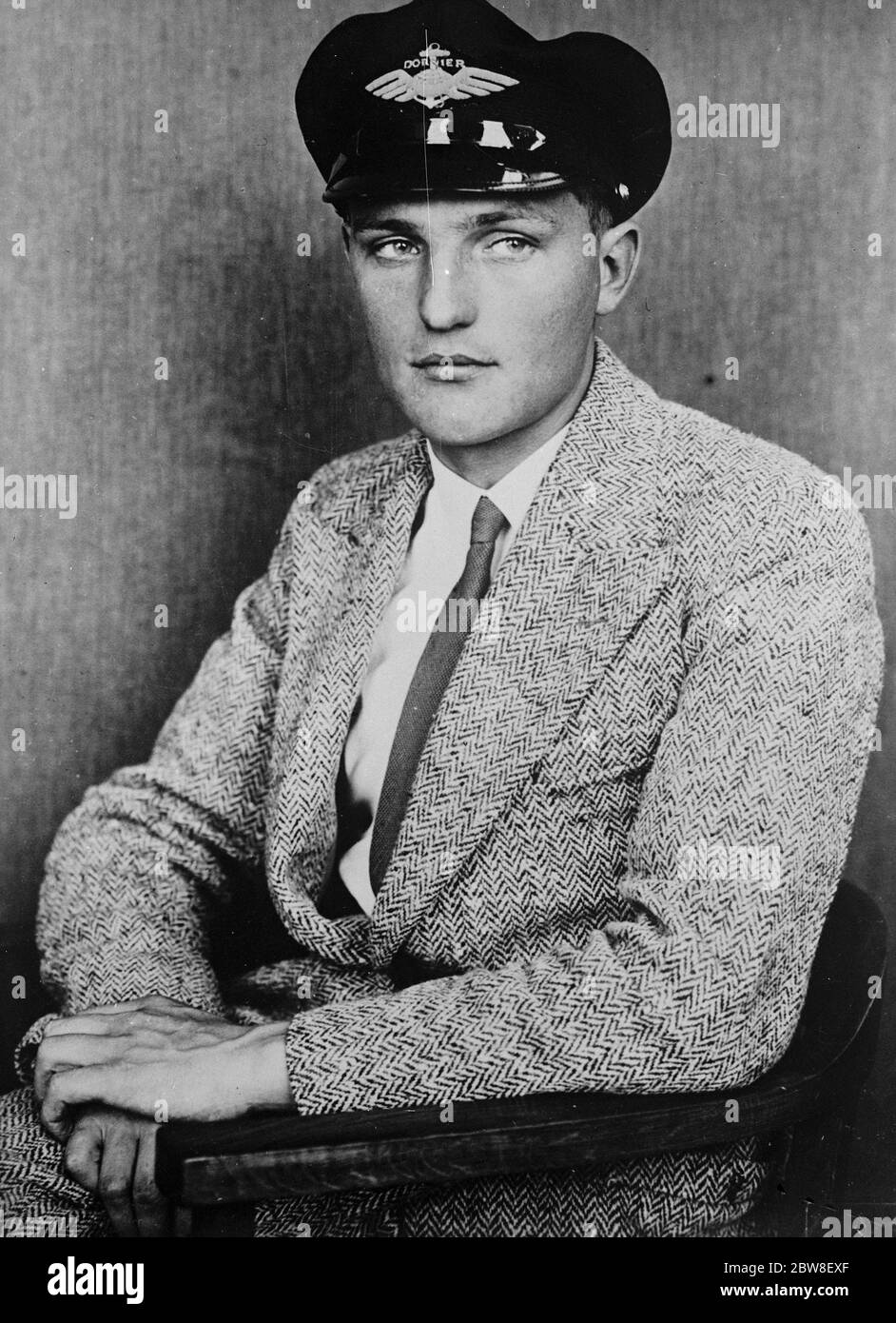 Les officiers du géant Dornier font X . Agent sans fil Henry Kiel . 25 octobre 1930 Banque D'Images