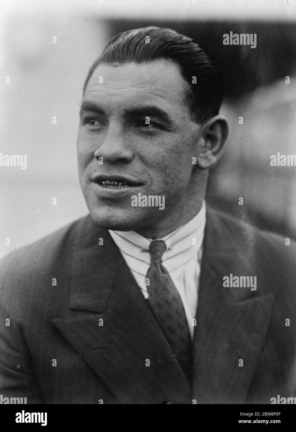Paulino Uzcudun , connu sous le nom de Paulinoin aux Etats-Unis . Il était un boxeur de poids lourd espagnol ( basque ). Potrait . 1928 Banque D'Images
