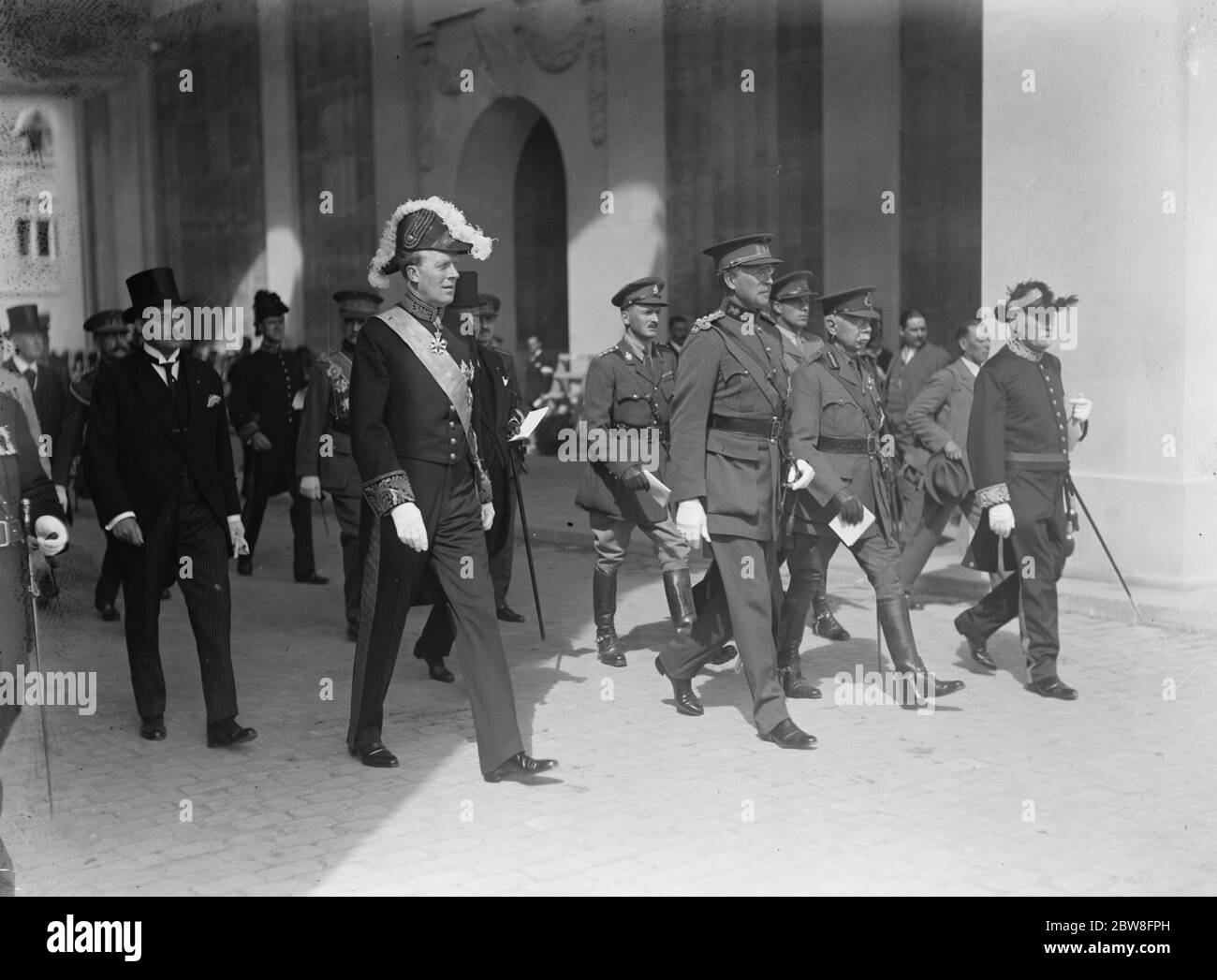 La porte Menin à Ypres , mémorial de guerre dévoilé . 24 juillet 1927 Banque D'Images