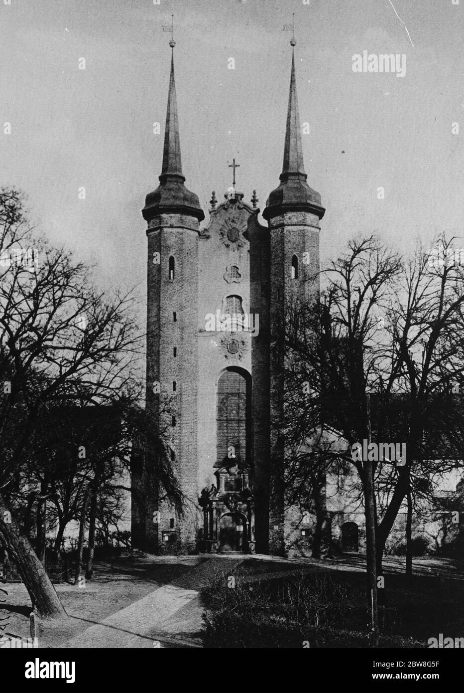 Église de l'abbaye cistercienne d'Oliva , sur le territoire de la ville libre de Danzig . 21 mars 1928 Banque D'Images