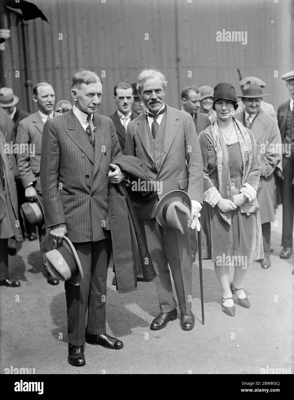 Rencontre historique du premier ministre , M. Ramsay MacDonald et de l'ambassadeur américain dans les Highlands d'Écosse . 17 juin 1929 Banque D'Images