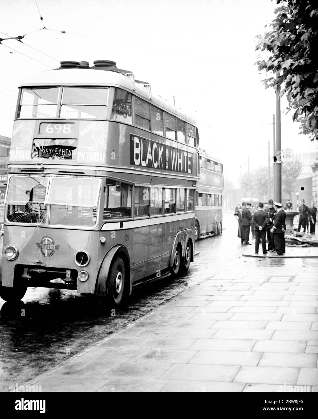 Chariot bus crash , Plumstead . 4 août 1937 Banque D'Images