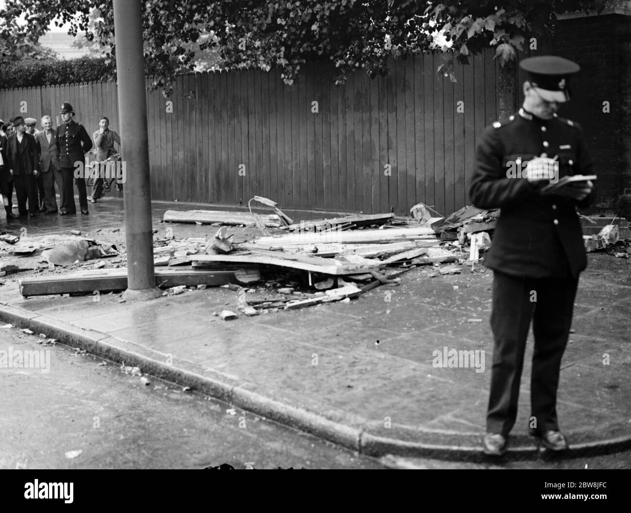 Chariot bus crash , Plumstead . 4 août 1937 Banque D'Images