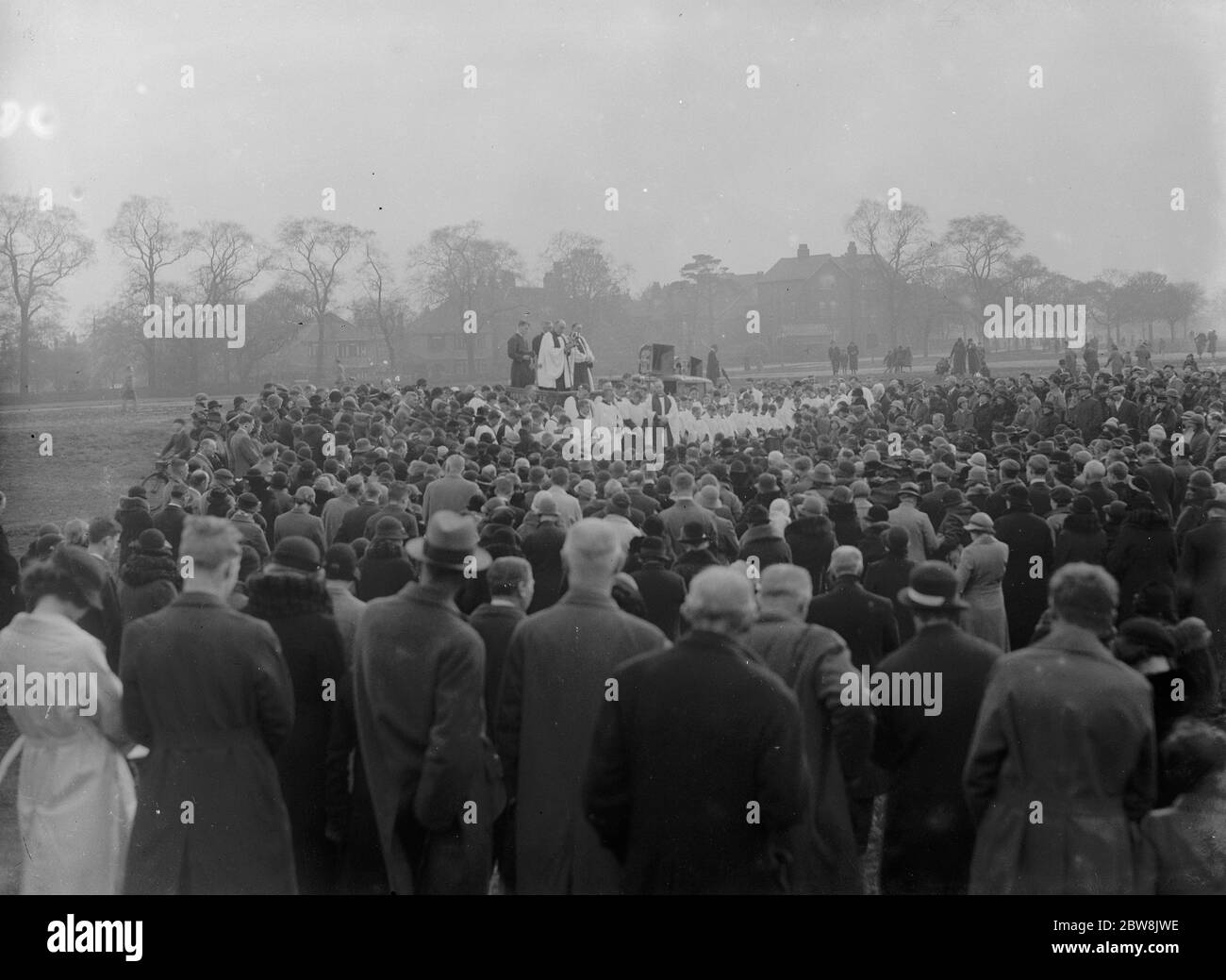 Ouvert - service religieux de l'air , Kent . 1935 . Banque D'Images