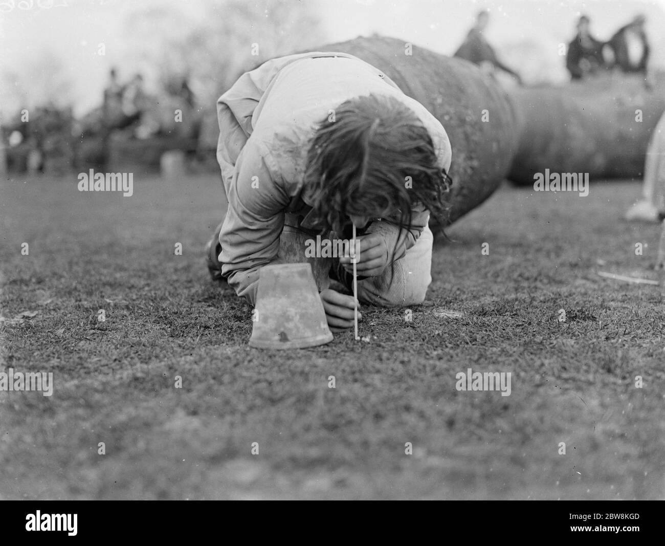 Swanley College sports , obstacle . 1935 Banque D'Images