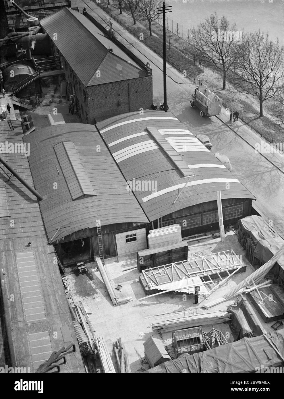 La menuiserie G Ellis travaille à Hackney . 7 avril 1938 Banque D'Images