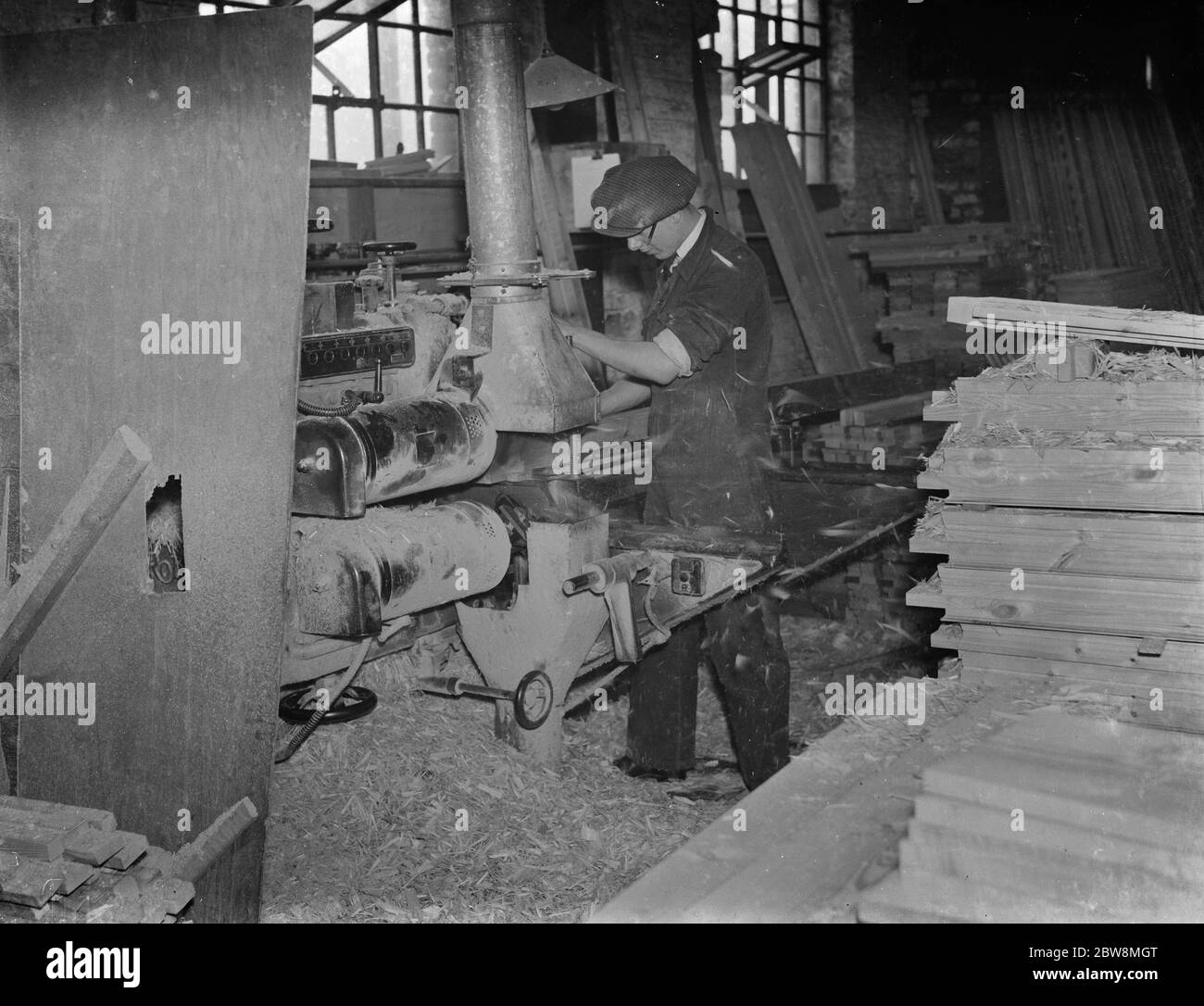 Travaux de machines à la menuiserie G Ellis travaux à Hackney . 7 avril 1938 Banque D'Images