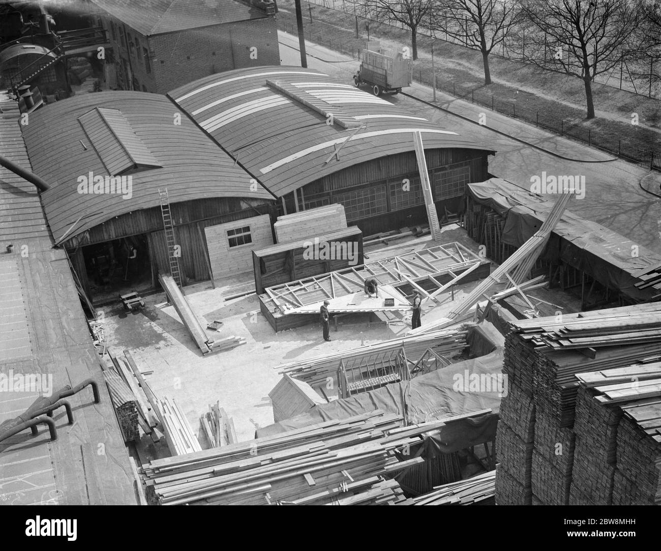 La menuiserie G Ellis travaille à Hackney . 7 avril 1938 Banque D'Images