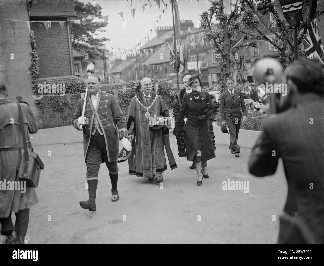 La duchesse de Kent et le maire de Dartford . 1938 Banque D'Images