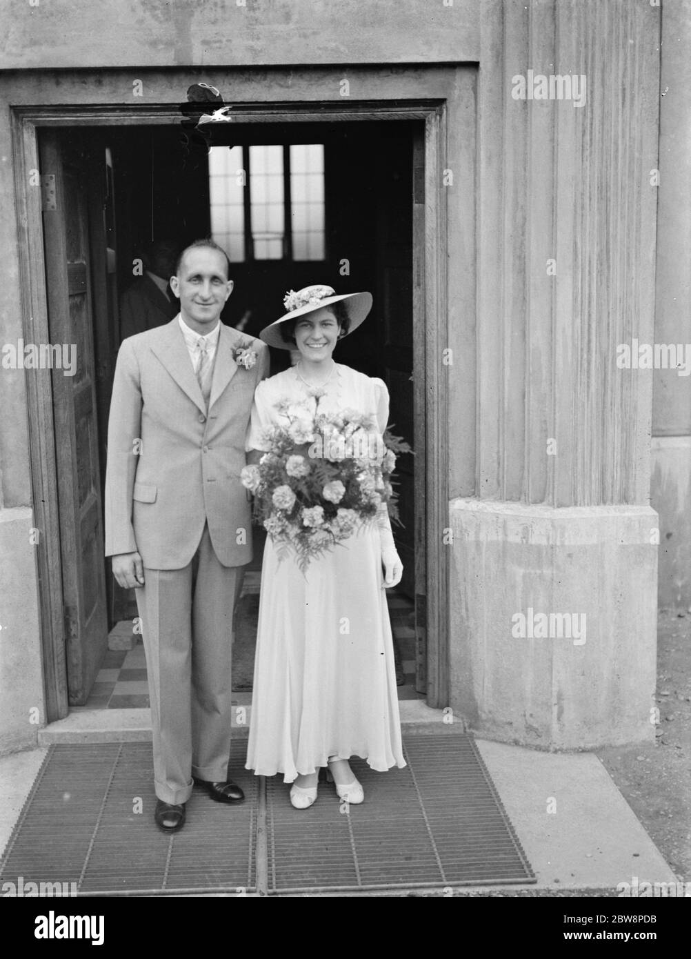 Le mariage de F K Minch et N E Irons . 7 août 1938 Banque D'Images