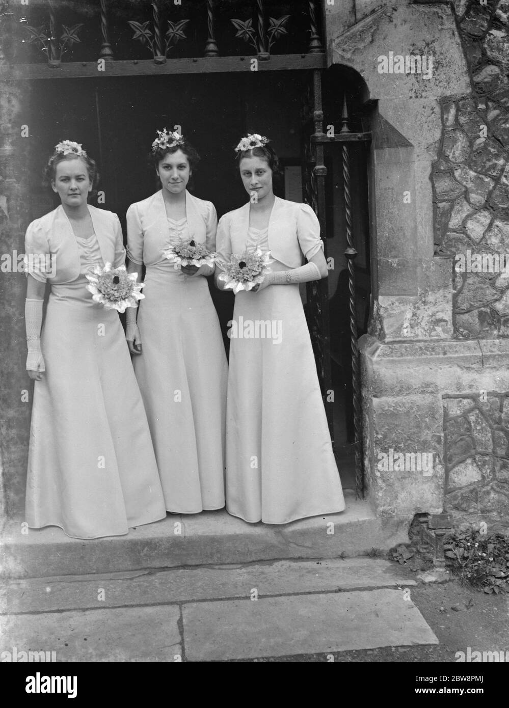 Le mariage de W G S Sykes et Milner . Les bridesmaides . Juillet 1938 Banque D'Images