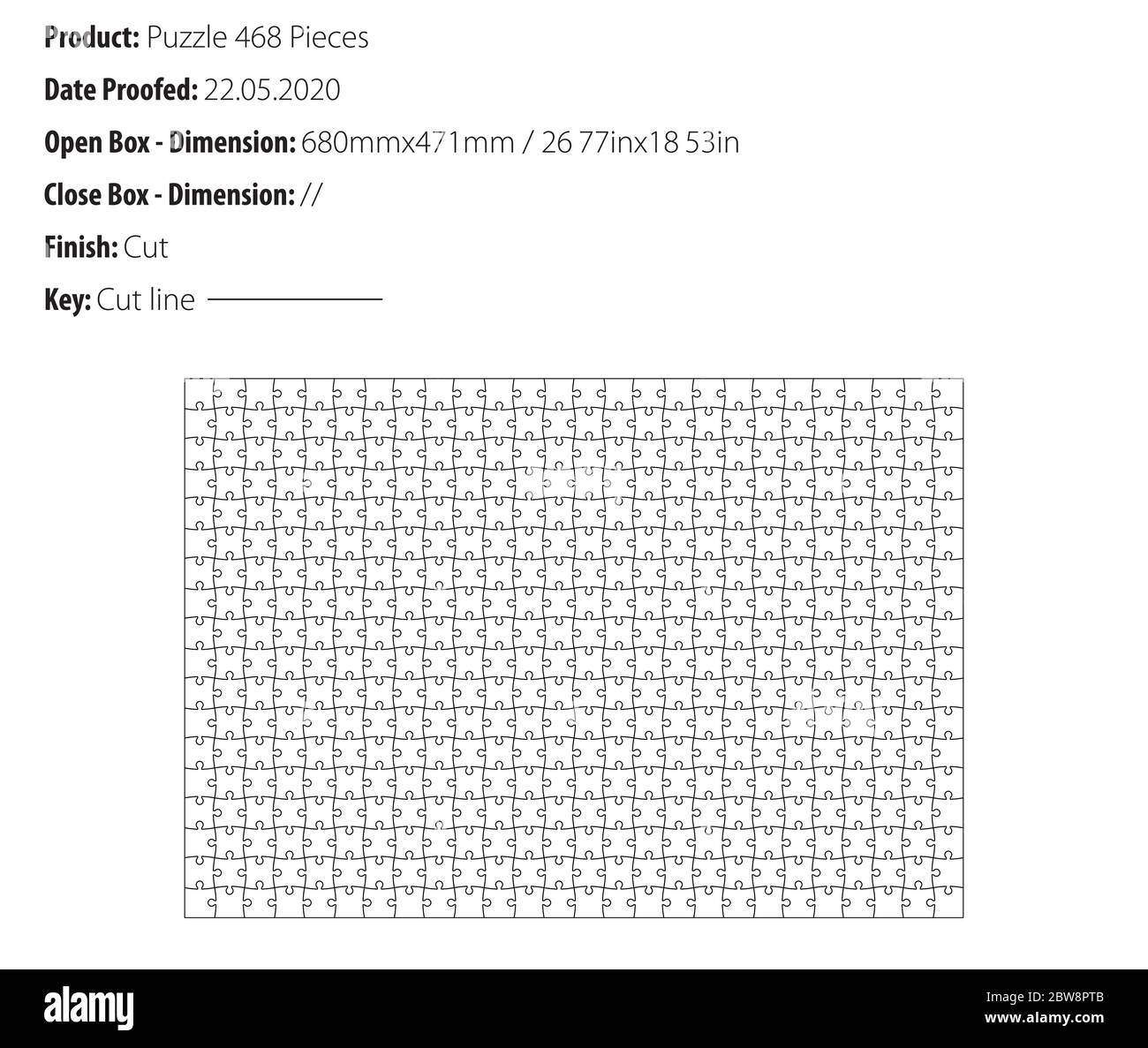 Puzzle 468 pièces format B2 modèle coupé - découpe - vecteur Illustration de Vecteur