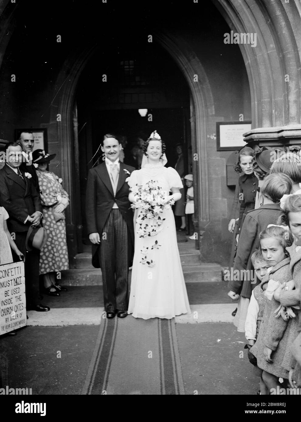 Le mariage de J T Starke et J Sadler . 1938 Banque D'Images