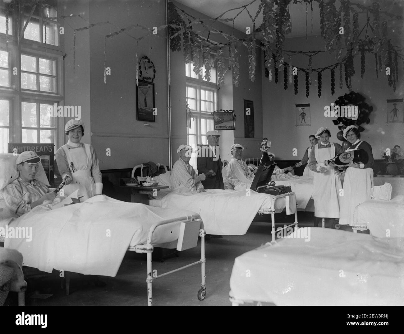 Le jour de Noël sur le quartier des hommes à l' hôpital de Cray Valley . 1935 Banque D'Images