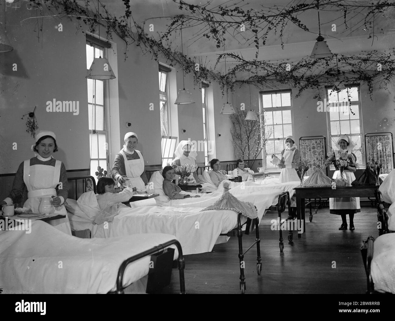 Le jour de Noël sur le service des femmes à l' hôpital de Cray Valley . 1935 Banque D'Images