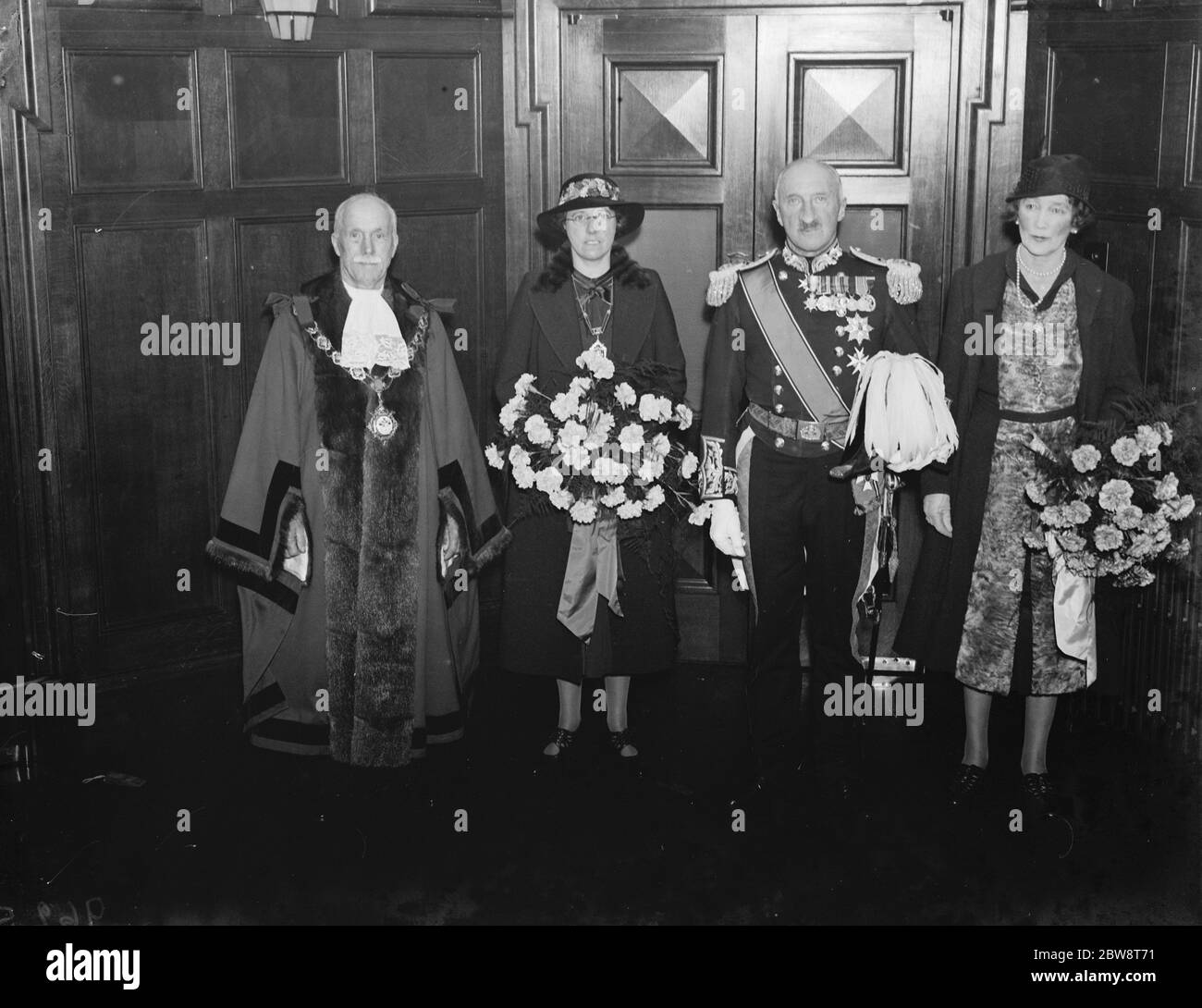 La présentation de la Charte Erith . Photos , de gauche à droite : Maire et Mayoress d'Erith , M. G C Humphrey et Mme H C Humphrey , le Marquess Camden et sa femme le Marchioness de Camden . 28 septembre 1938 Banque D'Images